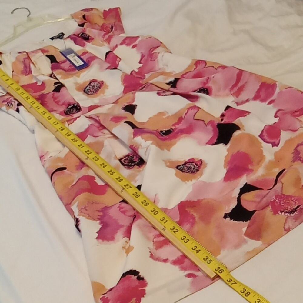 NWT Apt. 9 Pink White Floral Sleeveless Pleated Knee Length Sheath Dress 12 - Picture 9 of 10